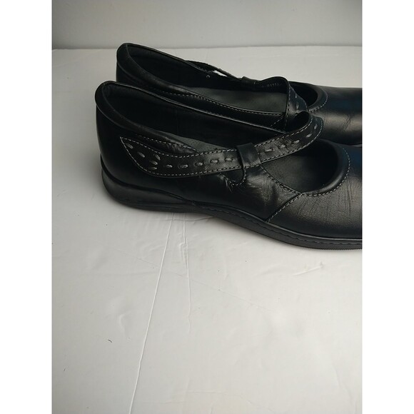 Softwalk Woman Mary Jane Leather 8.5N Black Style S1115-001 Adjustable Flat - Picture 8 of 12